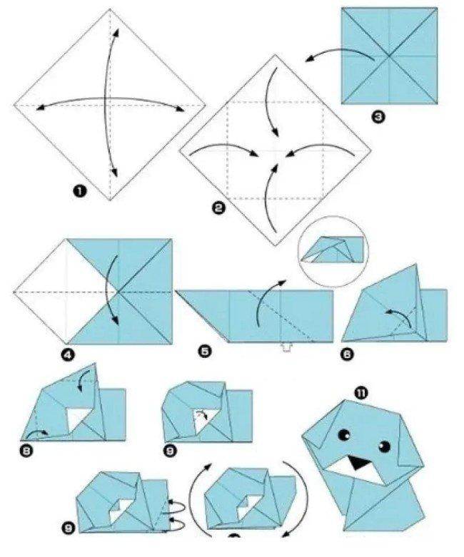 Оригами собака из бумаги: как сделать своими руками | видео, схемы