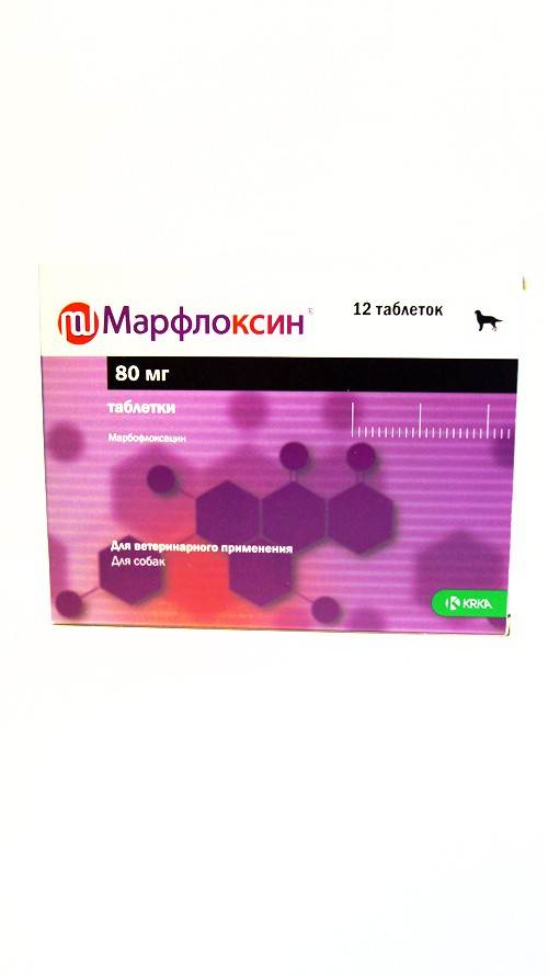 Марфлоксин 20 мг для собак и кошек для лечения заболеваний бактериальной и микроплазменной этиологии