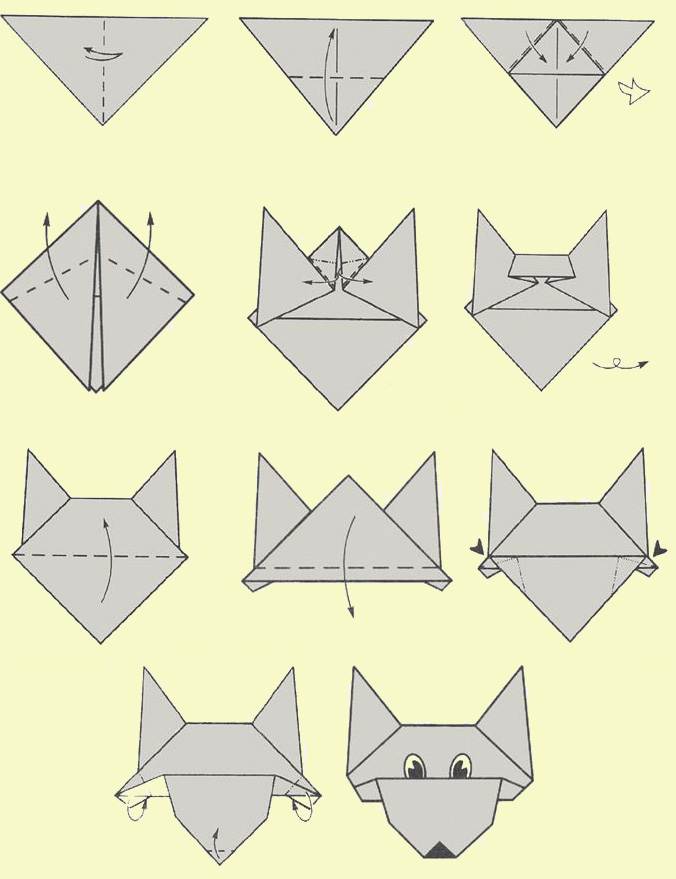 Кошка оригами: искусство складывания из бумаги по фото мк