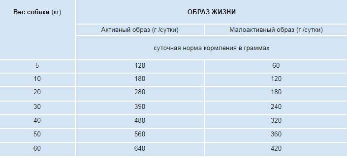 Сколько сухого корма давать собаке в день: расчеты по весу и таблица