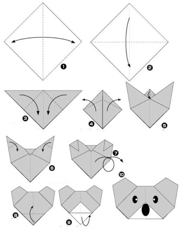 Оригами, квиллинг и аппликация собаки из бумаги и картона в оригинальных идеях и пошаговом мастер классе